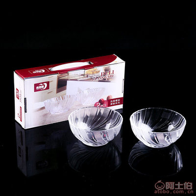 【青蘋果廠家直銷2016年新款鳳尾螺旋果碗2件套玻璃碗水果碗點心碗W7023-5/L2】義烏市聰杰日用品廠 - 產品庫